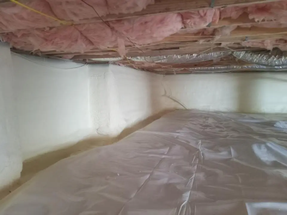 Crawl space encapsulation with closed-cell spray foam for Flat Roof Repair in Union